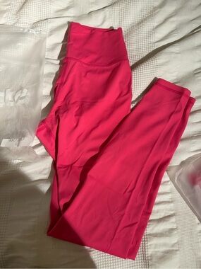 Matte Bright Hot Pink Active Leggings
